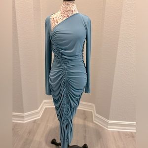 Michael Costello X Revolve Kylee Midi Dress in Dusty Blue NWT
